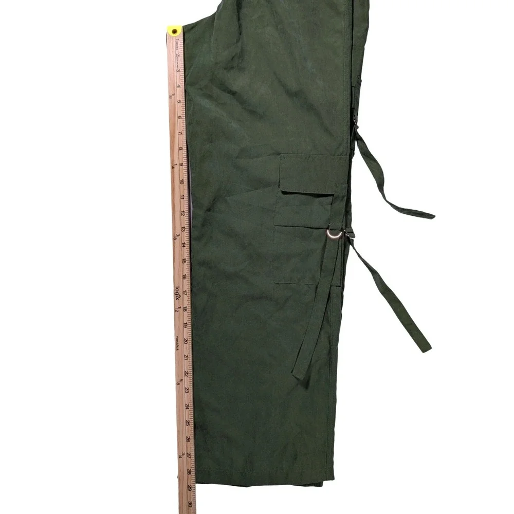 Love Poem by Block Green Wide Leg Cargo Pants Utility Gorpcore Streetwear Sz S